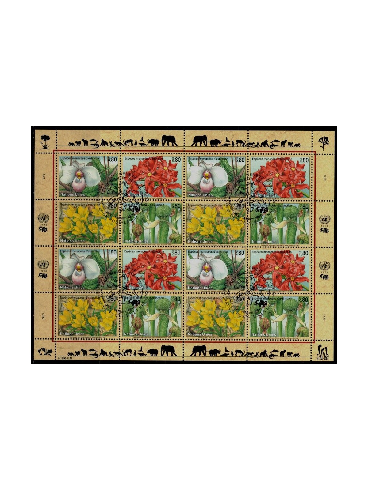 UN GENEVA 1996 Nature Protection (4th series) m/s us