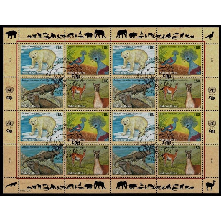 UN GENEVA 1997 Nature Protection (5th series) m/s us