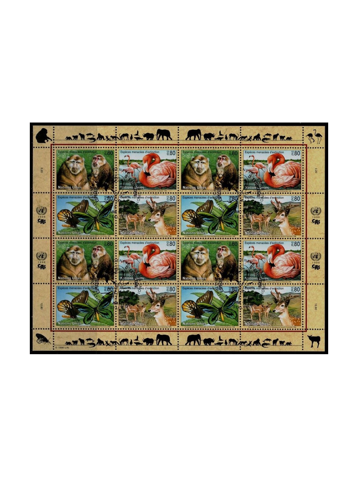 UN GENEVA 1998 Nature Conservation (6th series) m/s us