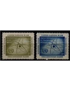 ONU NEW YORK 1958 Agenzia dell'Energia Atomica 2v MNH**