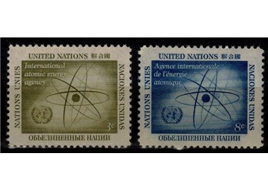 ONU NEW YORK 1958 Agenzia dell'Energia Atomica 2v MNH**