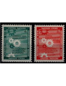 UN NEW YORK 1958 Economic and Social Council 2v MNH**