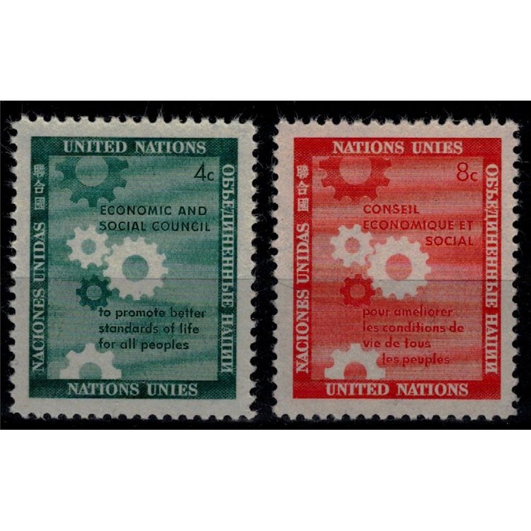 UN NEW YORK 1958 Economic and Social Council 2v MNH**