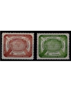 ONU NEW YORK 1958 Dichiarazione dei Diritti dell'Uomo 2v MNH**