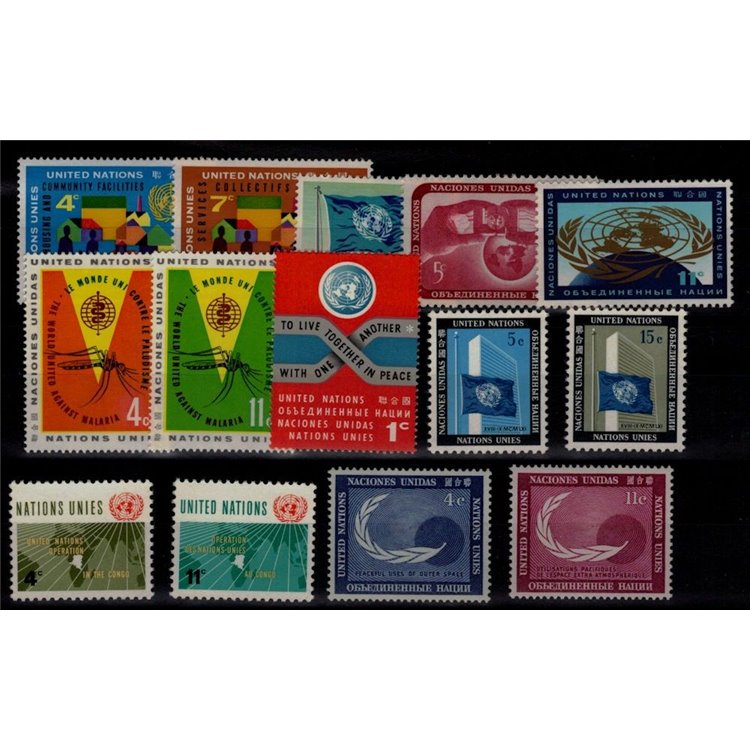 UN NEW YORK 1962 Complete vintage 14v MNH**