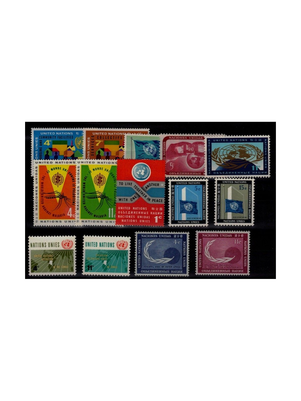 ONU NEW YORK 1962 Annata completa 14v MNH**