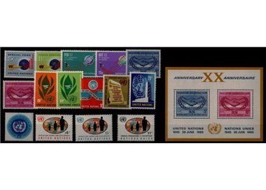 ONU NEW YORK 1965 Complete vintage 15v + 1 s/s MNH**
