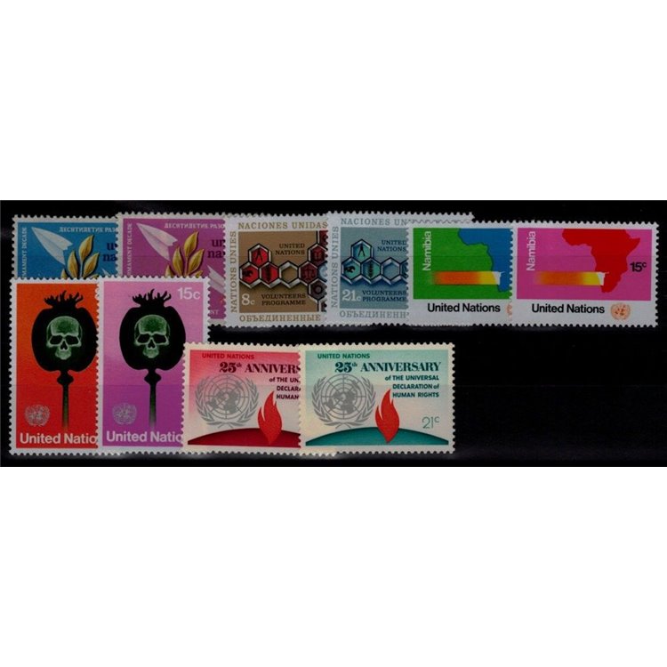 UN NEW YORK 1973 Complete vintage 10v MNH**