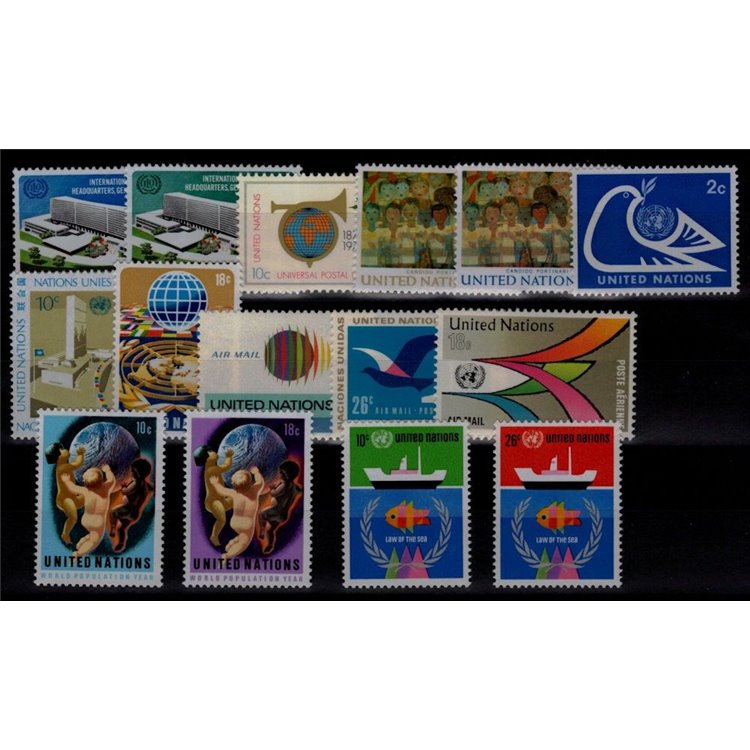 UN NEW YORK 1974 Complete vintage 15v MNH**
