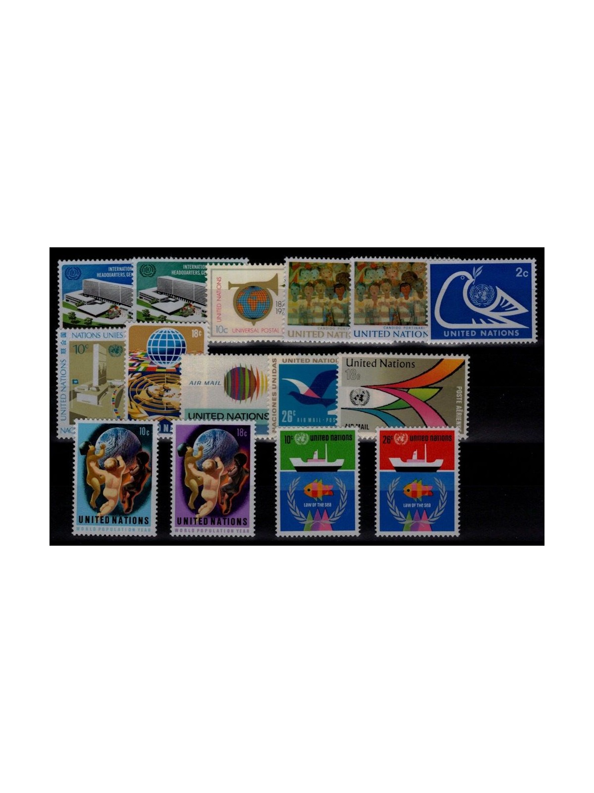 UN NEW YORK 1974 Complete vintage 15v MNH**