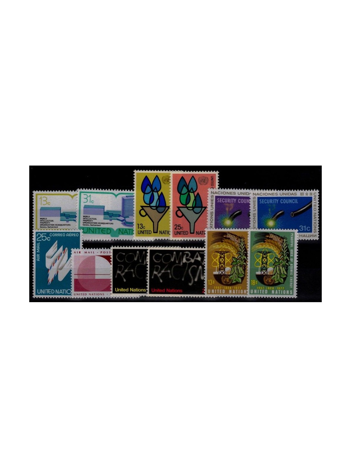 ONU NEW YORK 1977 Annata completa 12v MNH**