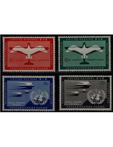 ONU NEW YORK 1951 Posta aerea 4v MNH**