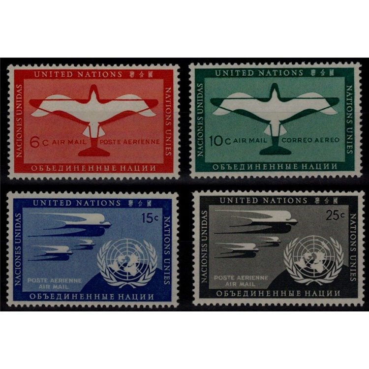 ONU NEW YORK 1951 Posta aerea 4v MNH**