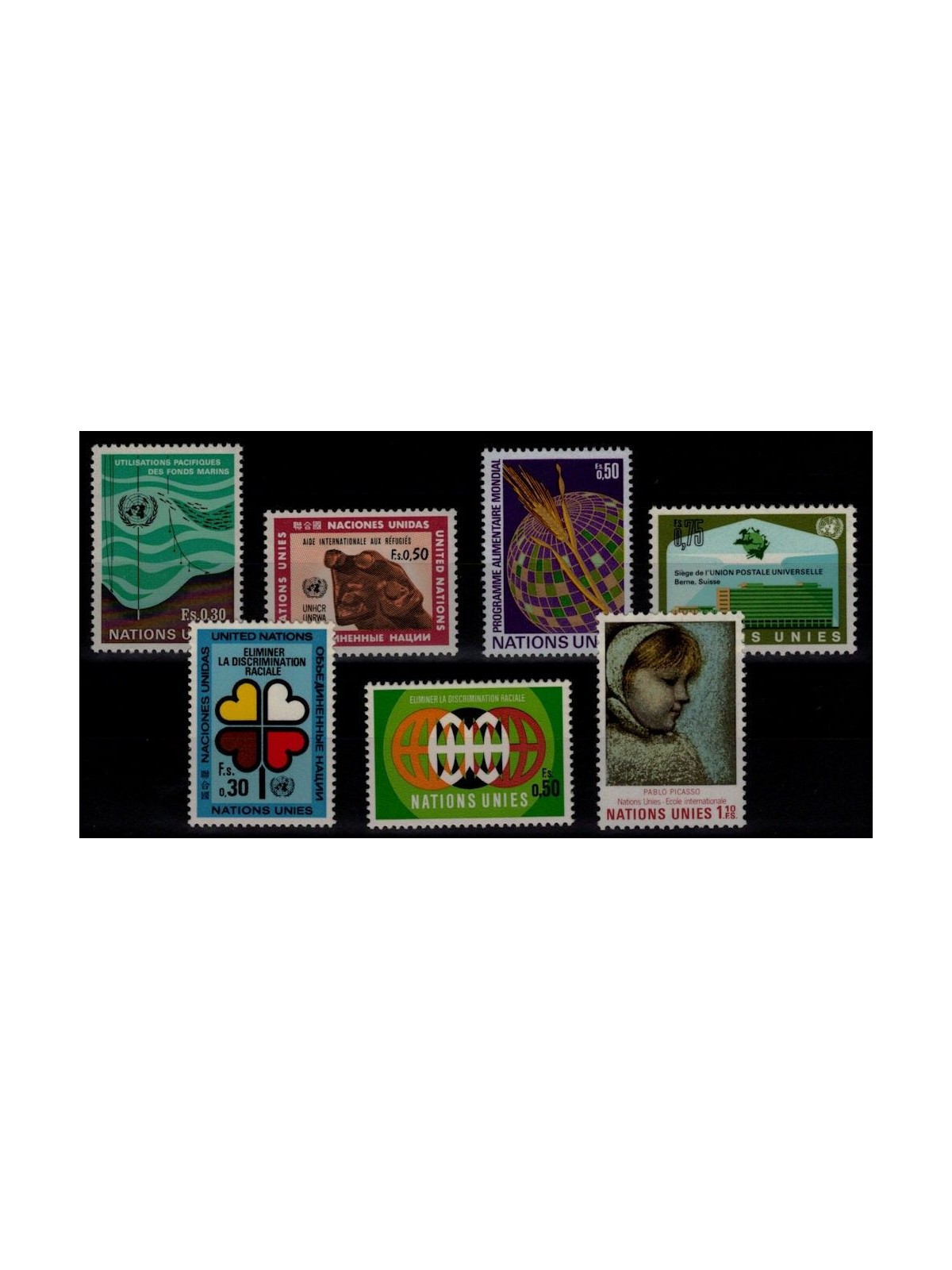 ONU GINEVRA 1971 Annata completa 7v MNH**