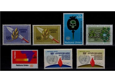 UN GENEVA 1973 Complete vintage 7v MNH**
