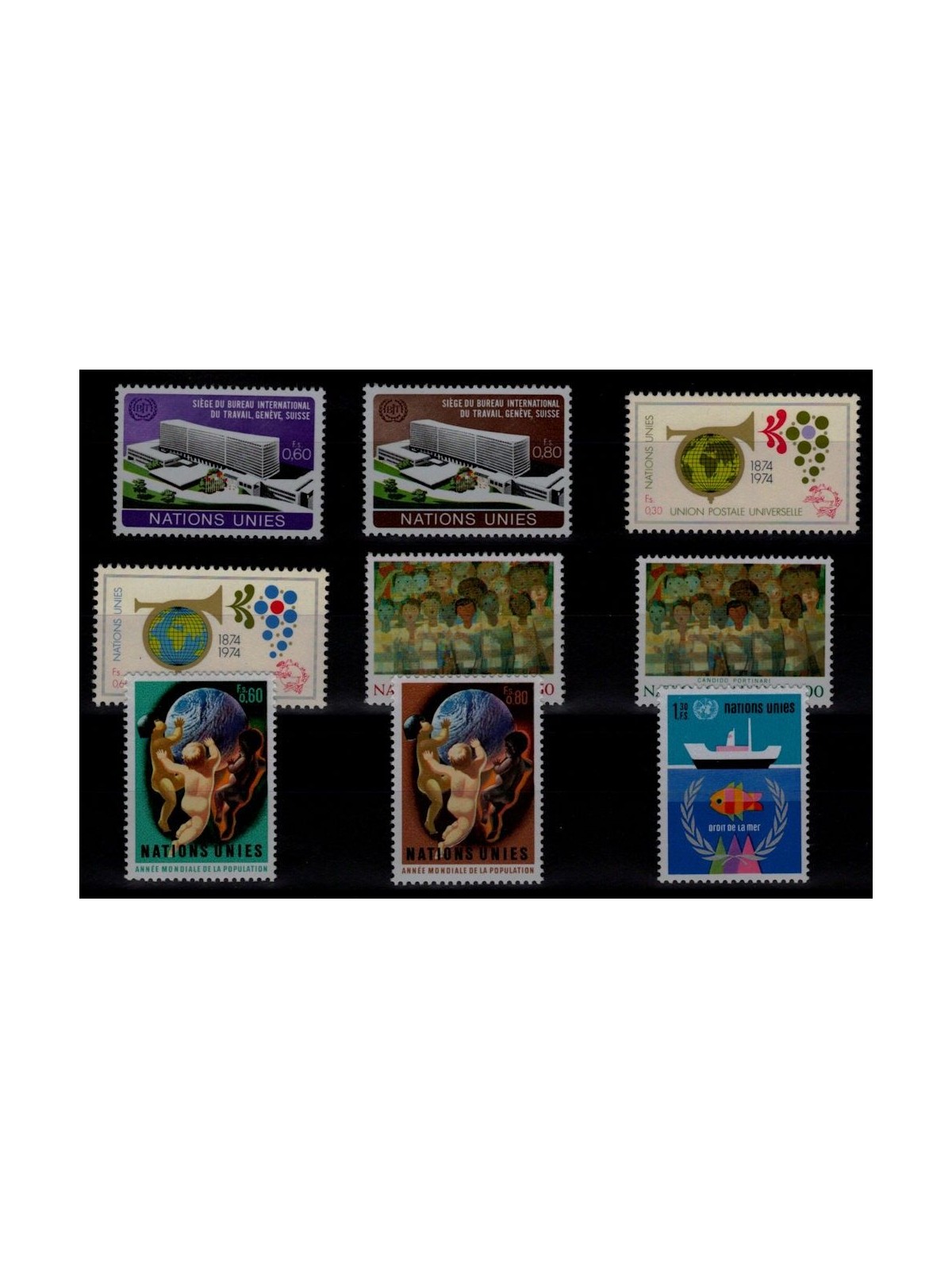 ONU GINEVRA 1974 Annata completa 9v MNH**