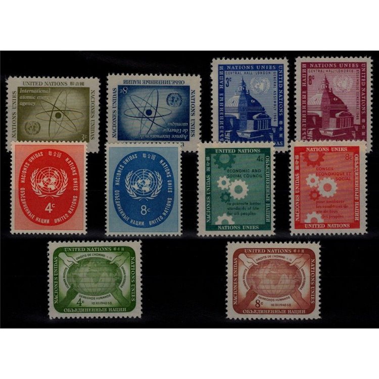 ONU NEW YORK 1958 Annata completa 10v MNH**