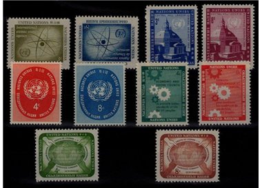 UN NEW YORK 1958 Complete vintage 10v MNH**