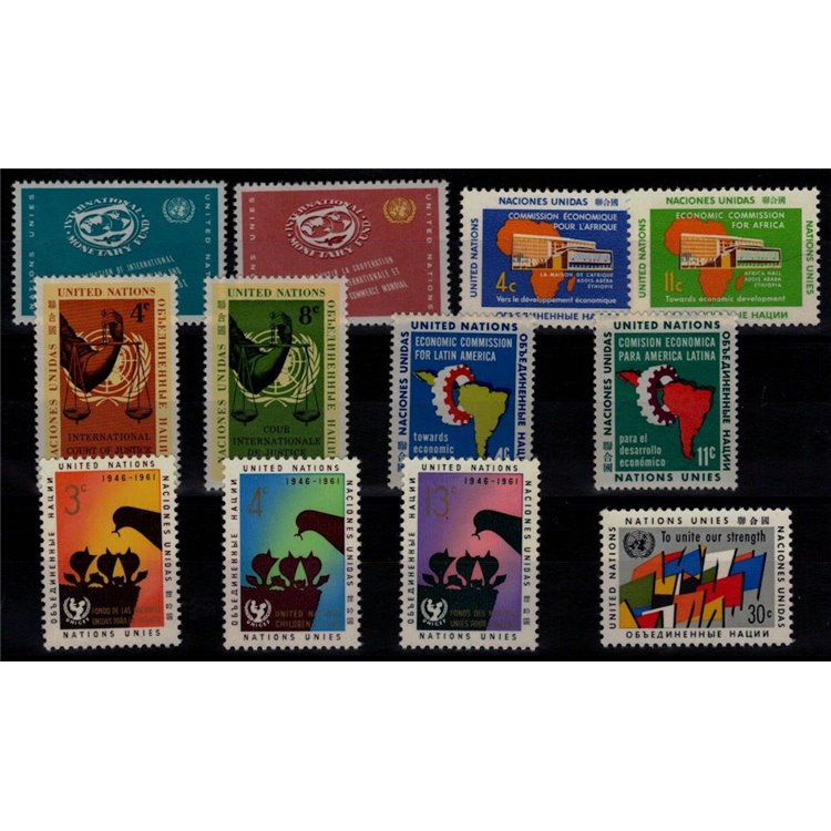 UN NEW YORK 1961 Complete vintage 12v MNH**