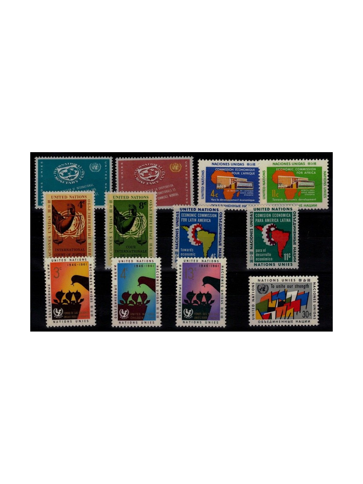 UN NEW YORK 1961 Complete vintage 12v MNH**