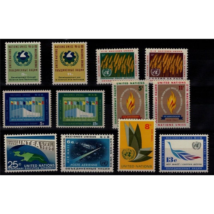 UN NEW YORK 1963 Complete vintage 12v MNH**
