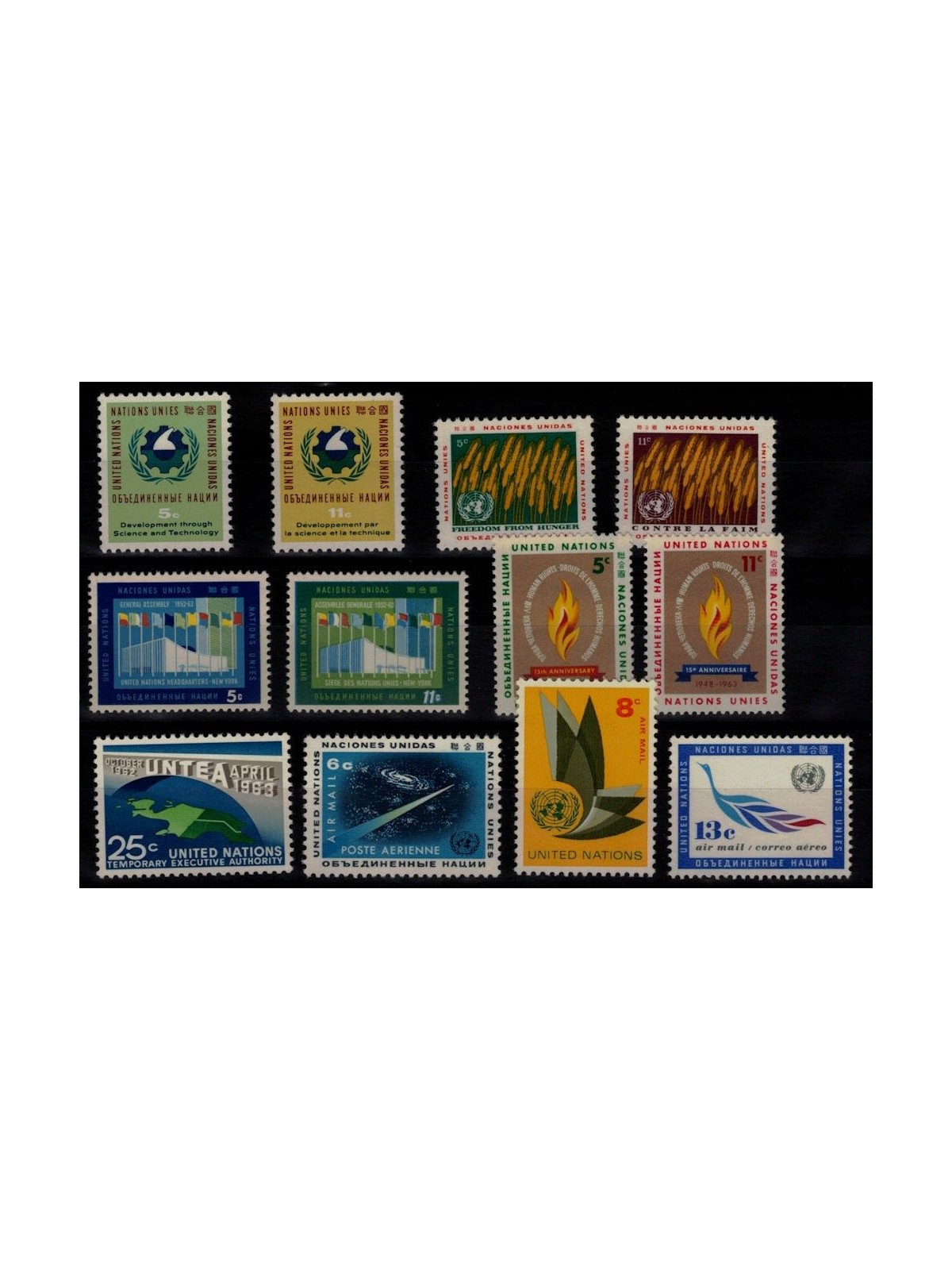 UN NEW YORK 1963 Complete vintage 12v MNH**