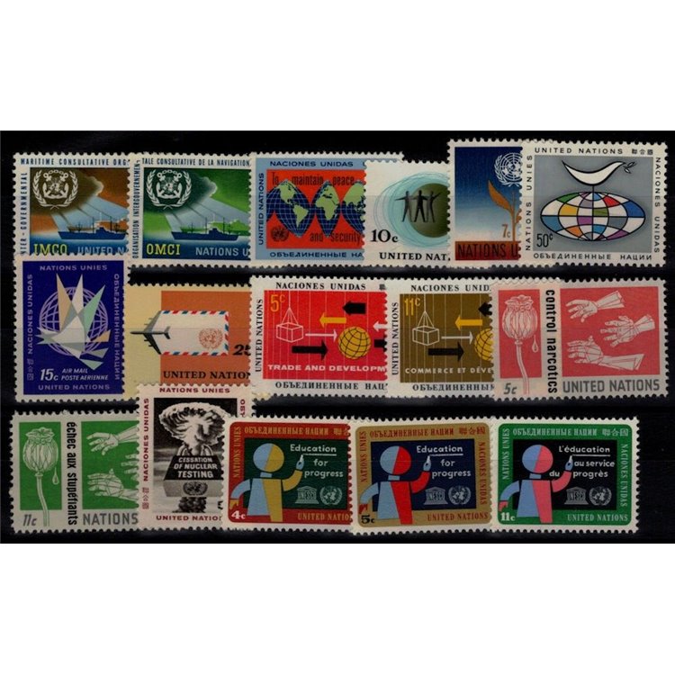 ONU NEW YORK 1964 Annata completa 16v MNH**