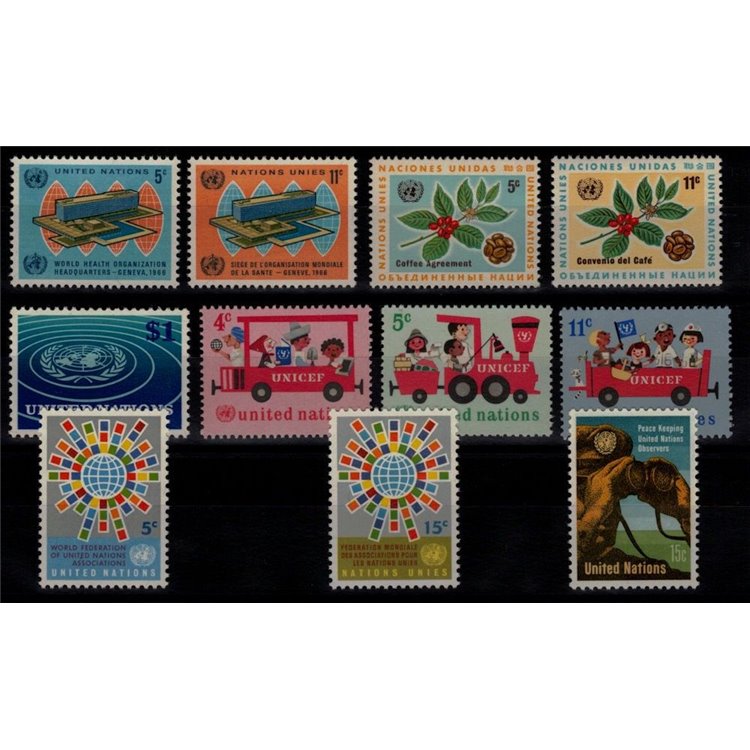 ONU NEW YORK 1966 Annata completa 11v MNH**
