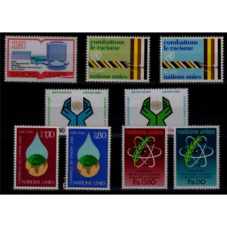 ONU GINEVRA 1977 Annata completa 9v MNH**