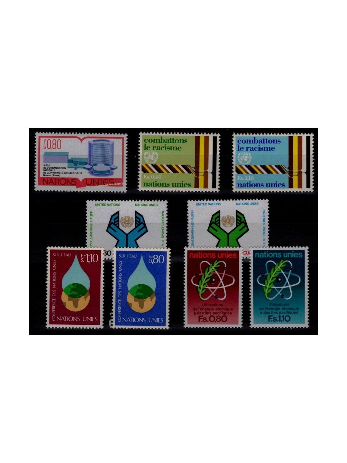 ONU GINEVRA 1977 Annata completa 9v MNH**