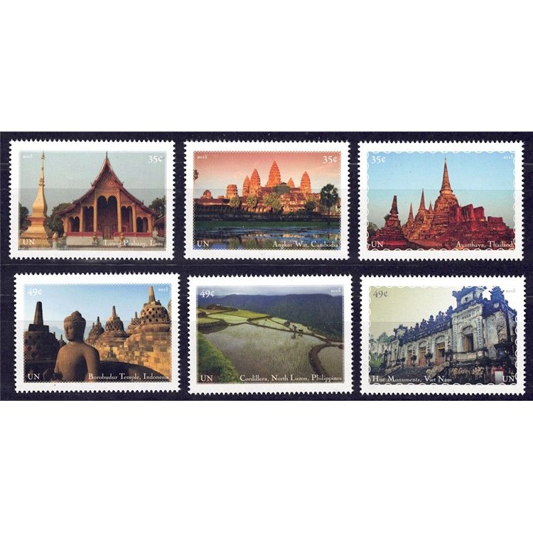 ONU NEW YORK 2015 Patrimonio Mondiale Sud-Est Asiatico 6v MNH**