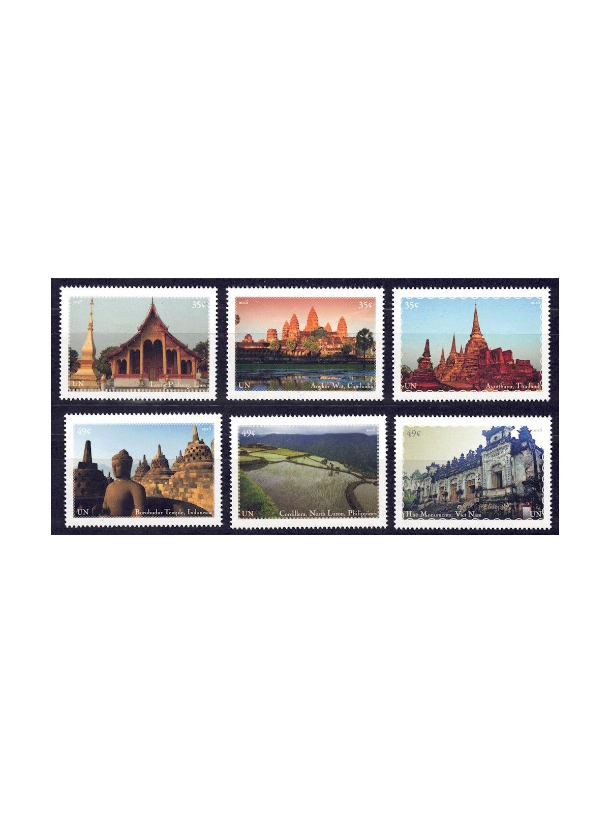 ONU NEW YORK 2015 Patrimonio Mondiale Sud-Est Asiatico 6v MNH**