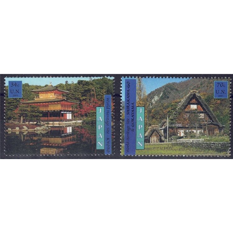 ONU NEW YORK 2001 Patrimonio mondiale Giappone 2v MNH**