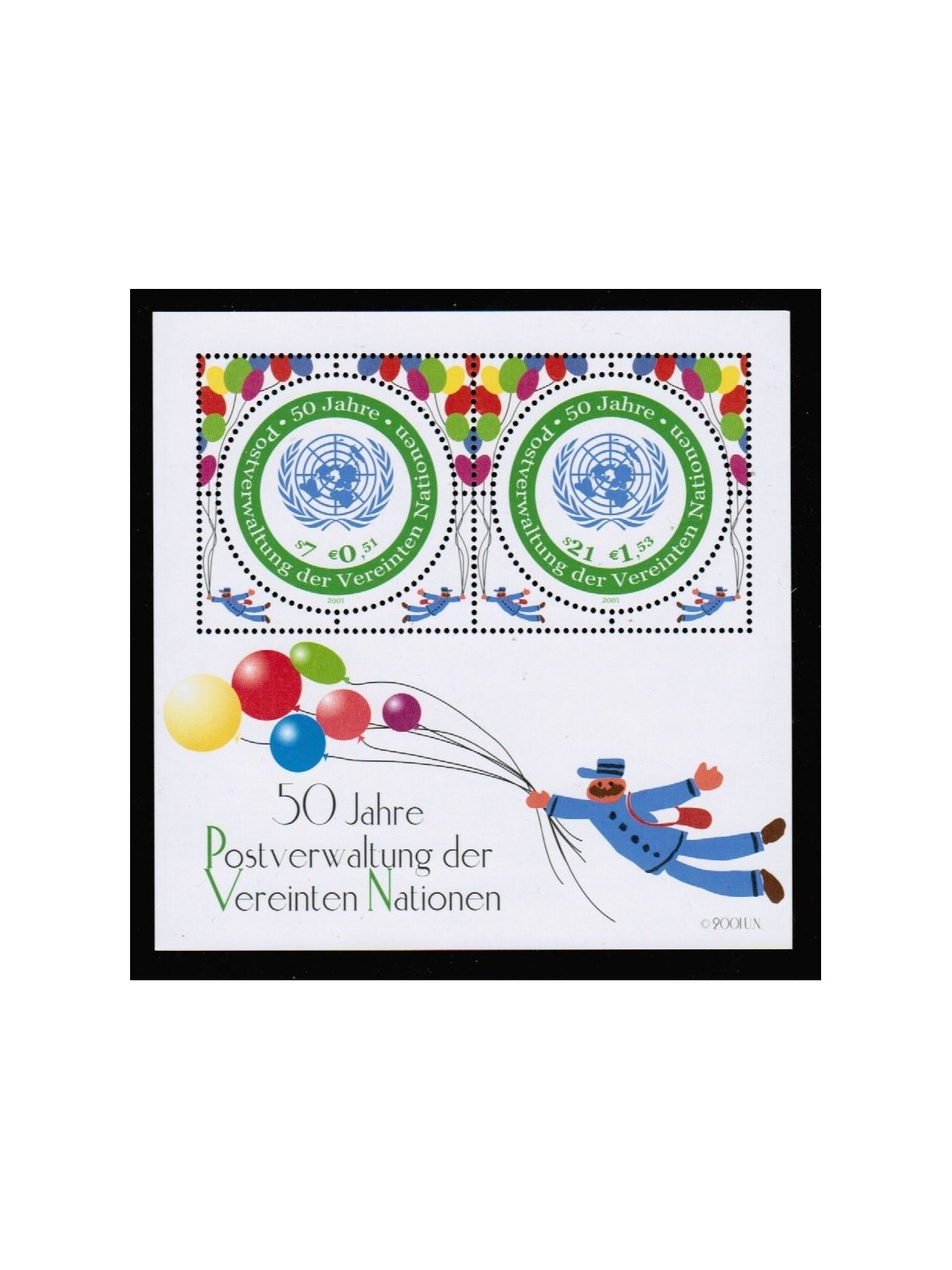 ONU VIENNA 2001 Amministrazione Postale BF MNH**