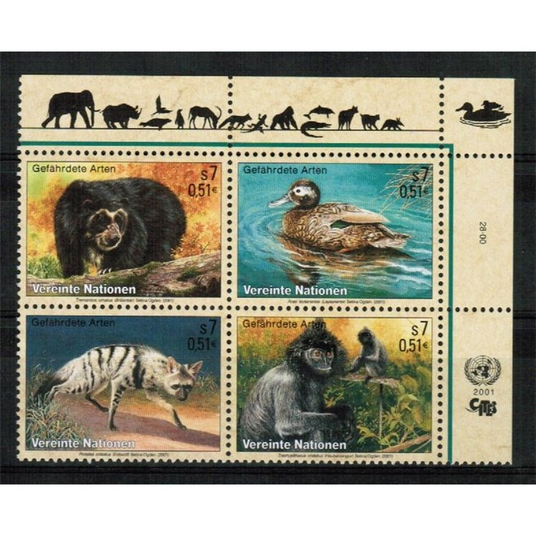UN VIENNA 2001 Nature Conservation 4v MNH**