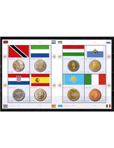 UN VIENNA 2007 Flags and Coins s/s MNH**