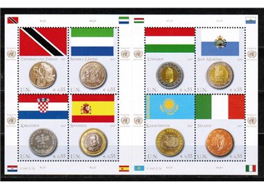 UN VIENNA 2007 Flags and Coins s/s MNH**