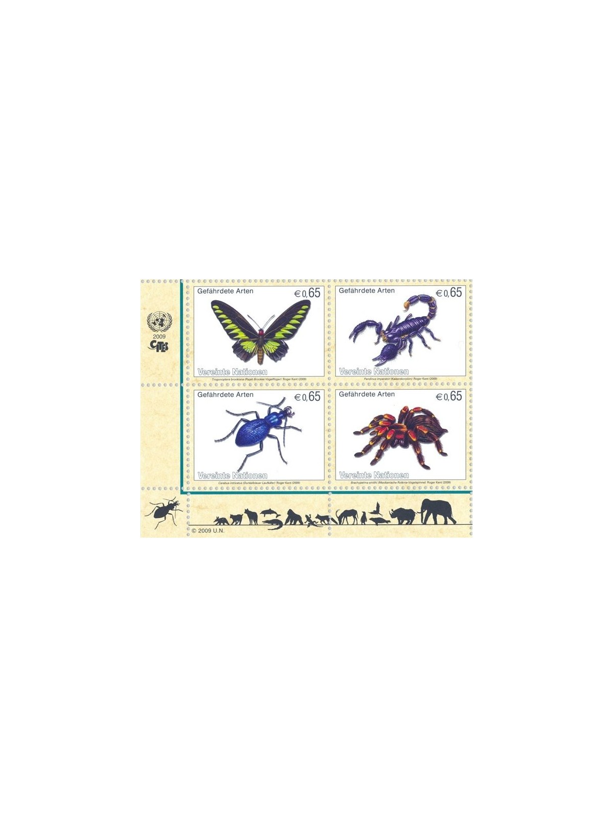 UN VIENNA 2009 Endangered species 4v MNH**