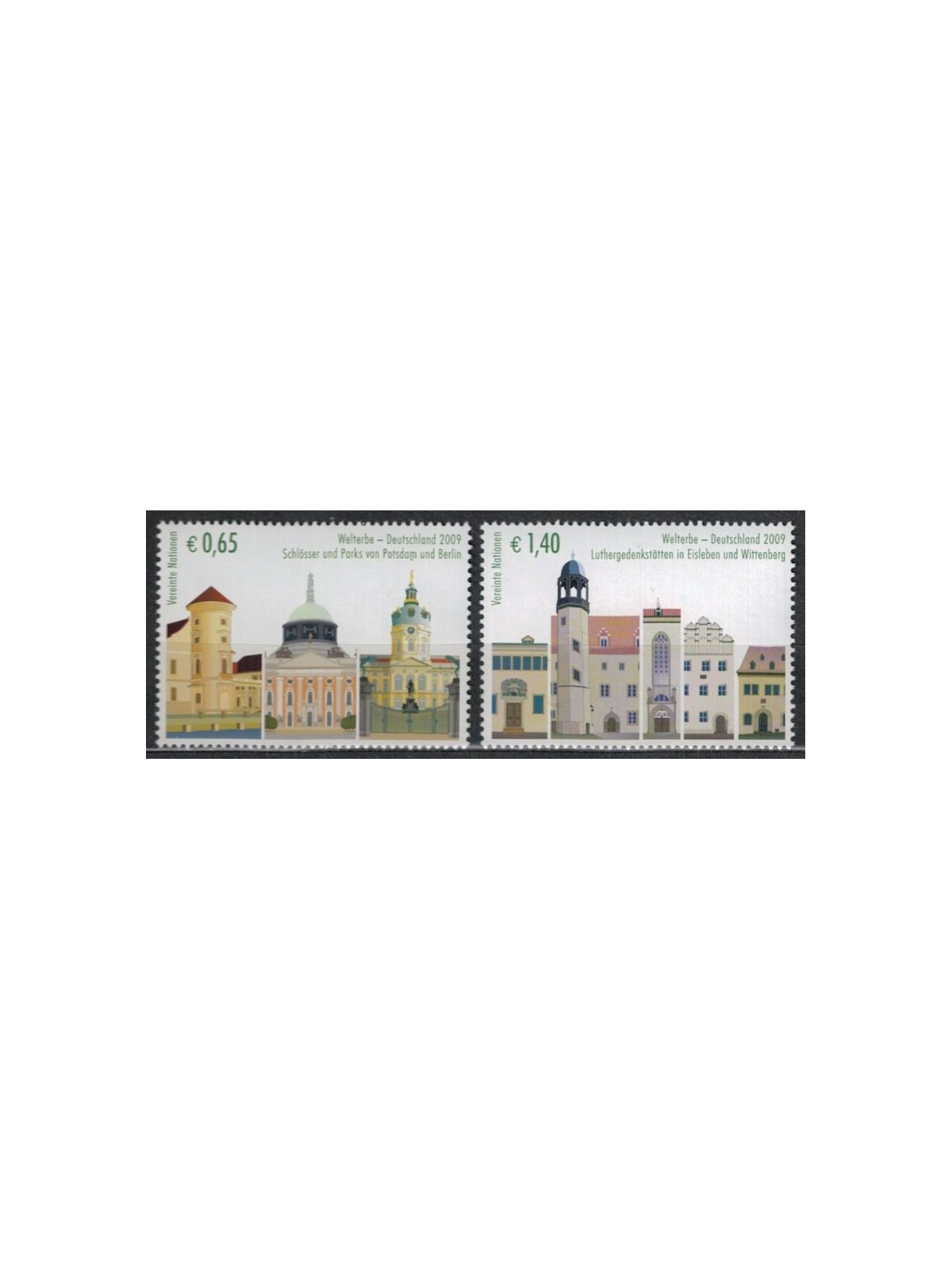 ONU VIENNA 2009 Patrimonio mondiale, Germania 2v MNH**