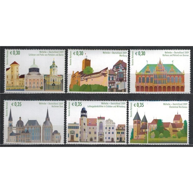 ONU VIENNA 2009 Patrimonio mondiale, Germania 6v MNH**