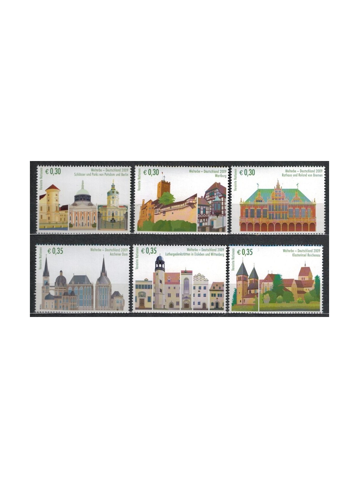 UN VIENNA 2009 World Heritage, Germany 6v MNH**