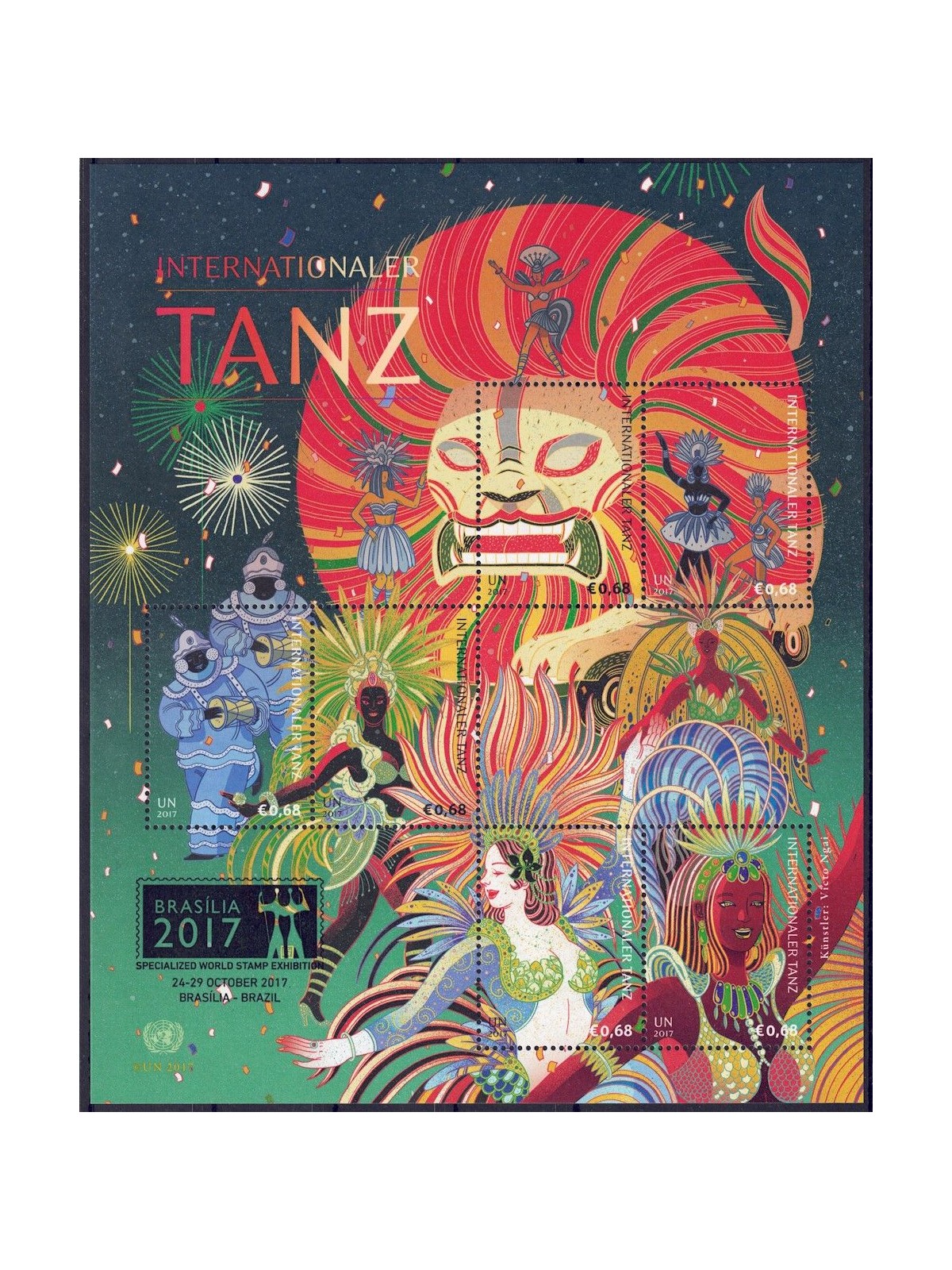 ONU VIENNA 2017 Danze internazionali BF MNH**