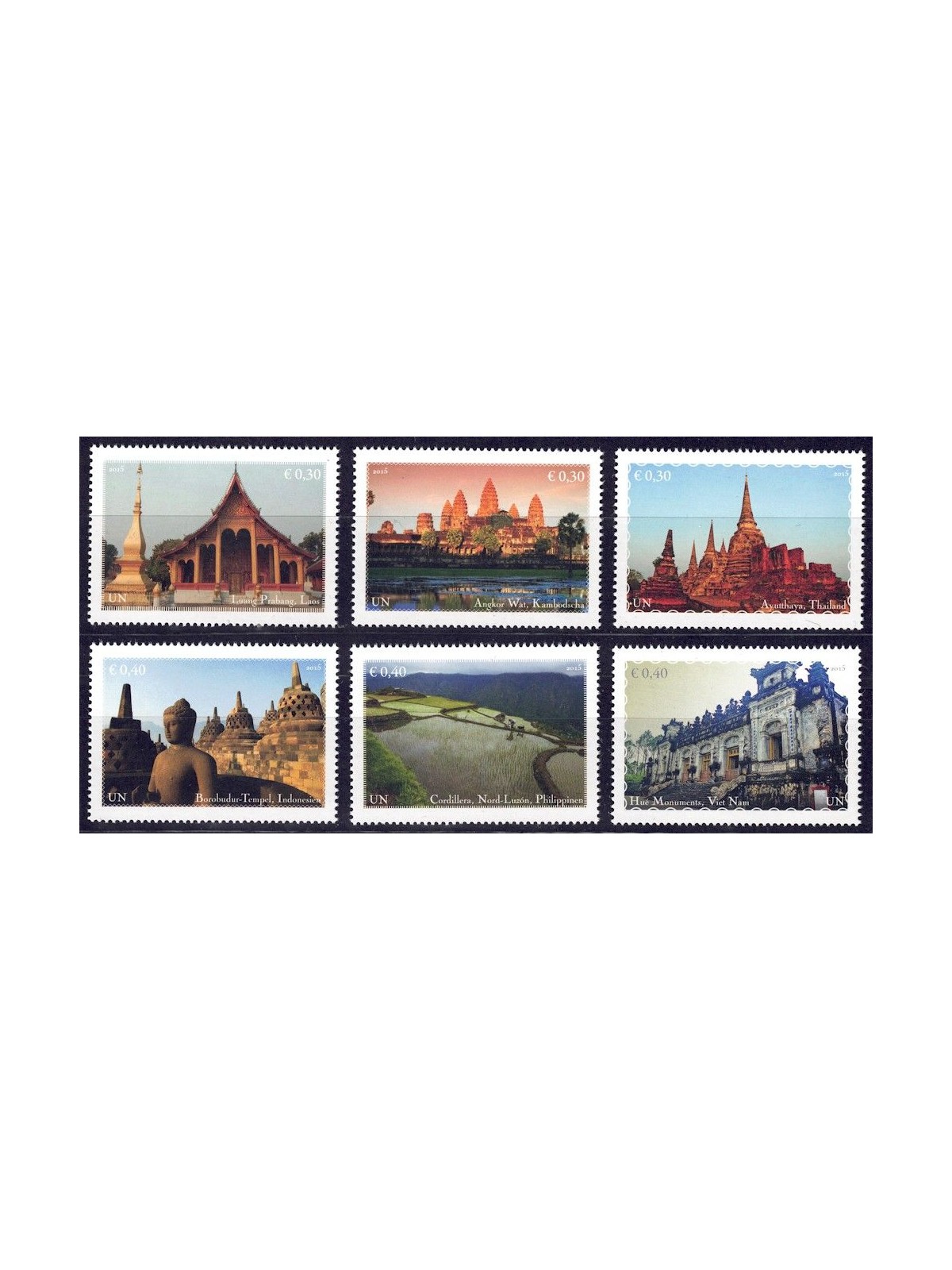 ONU VIENNA 2015 Patrimonio Mondiale Sud-Est Asiatico 6v MNH**