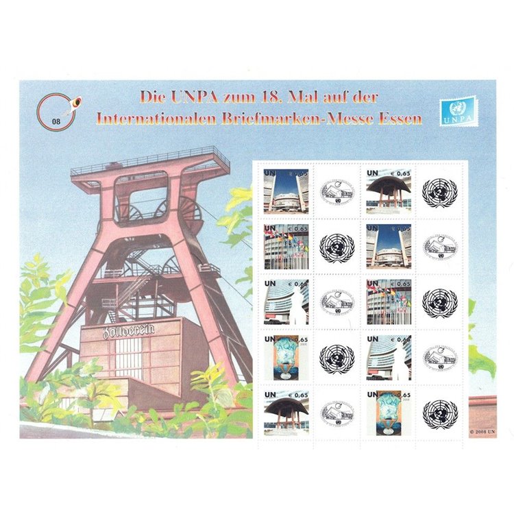 ONU VIENNA 2008 Francobolli per saluti BF MNH**