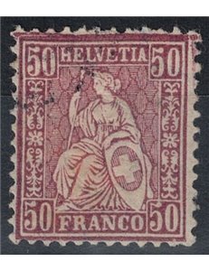 SWITZERLAND 1881 Helvetia seated 50c lilac used