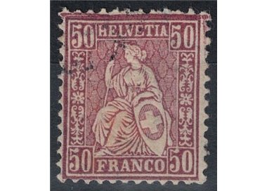 SVIZZERA 1881 Helvetia seduta 50c lilla us