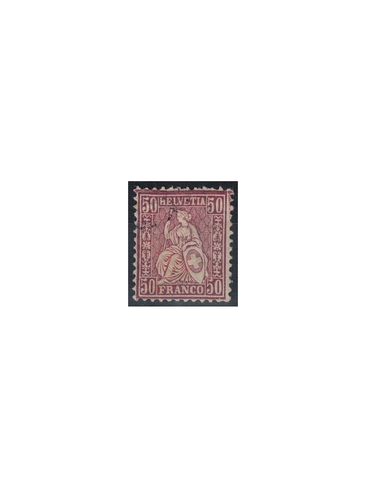 SWITZERLAND 1881 Helvetia seated 50c lilac used