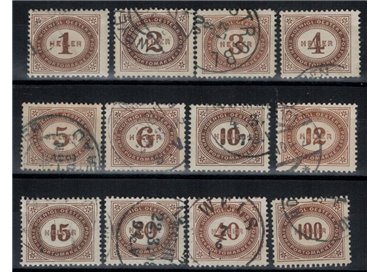AUSTRIA 1900 Tax stamps 12v used