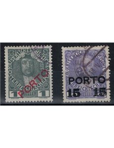 AUSTRIA 1916 Segnatasse 2v us