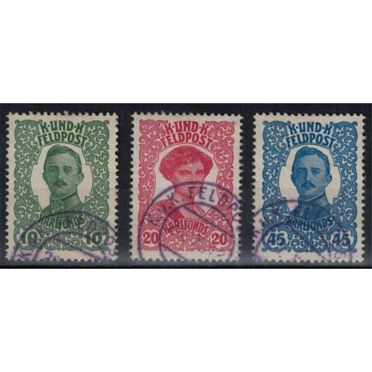 AUSTRIA UNGHERIA 1918 Carlo I e Zita 3v us